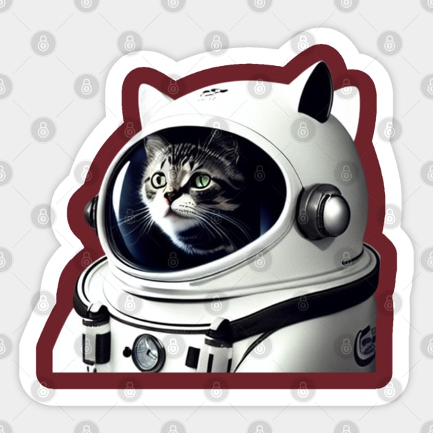 Astronaut kitty Sticker by ShopColDigital